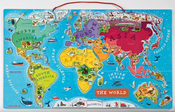 Magnetic World Map Puzzle - Janod