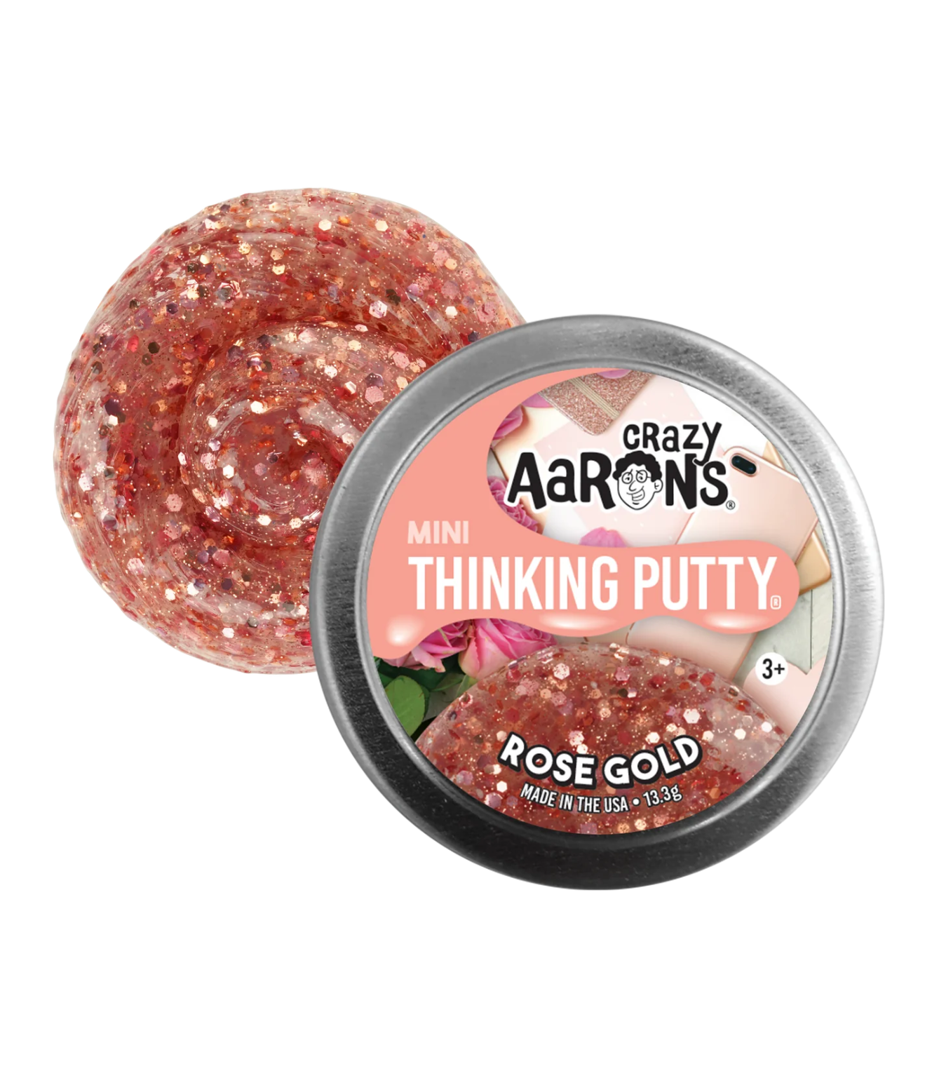 Crazy Aaron's Thinking Putty 2" Mini Star Trendsetters - Rose Gold