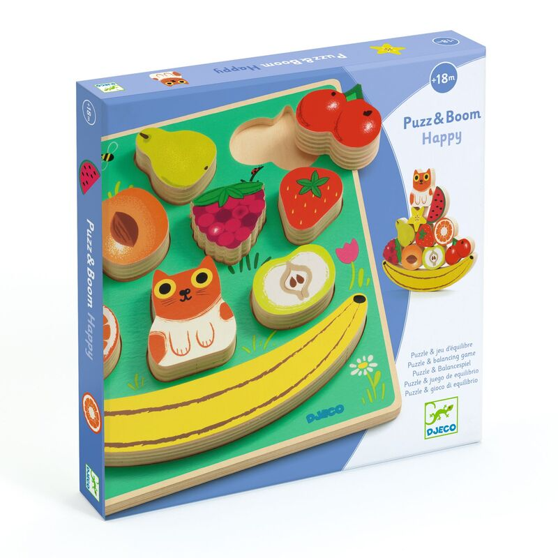 Wooden Puzzle & Balancing 11pc - Boom Fruit