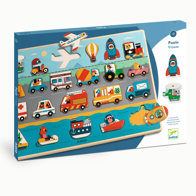 Wooden Puzzle - Transport 22pc