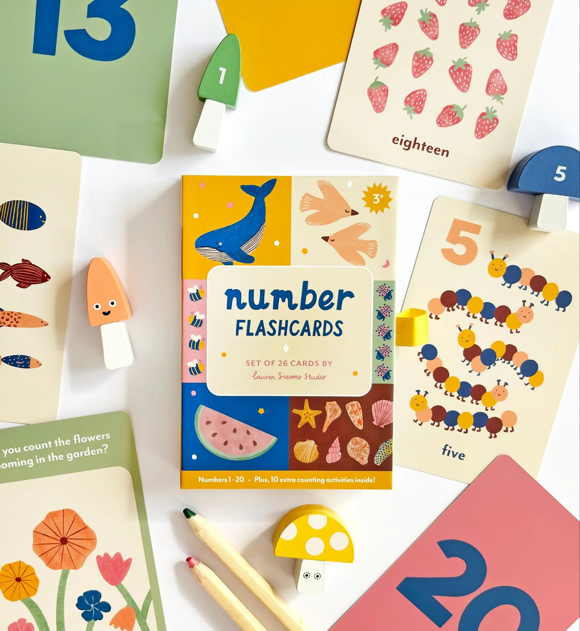 Lauren Sissons Studio -  Illustrated Number Flash Cards