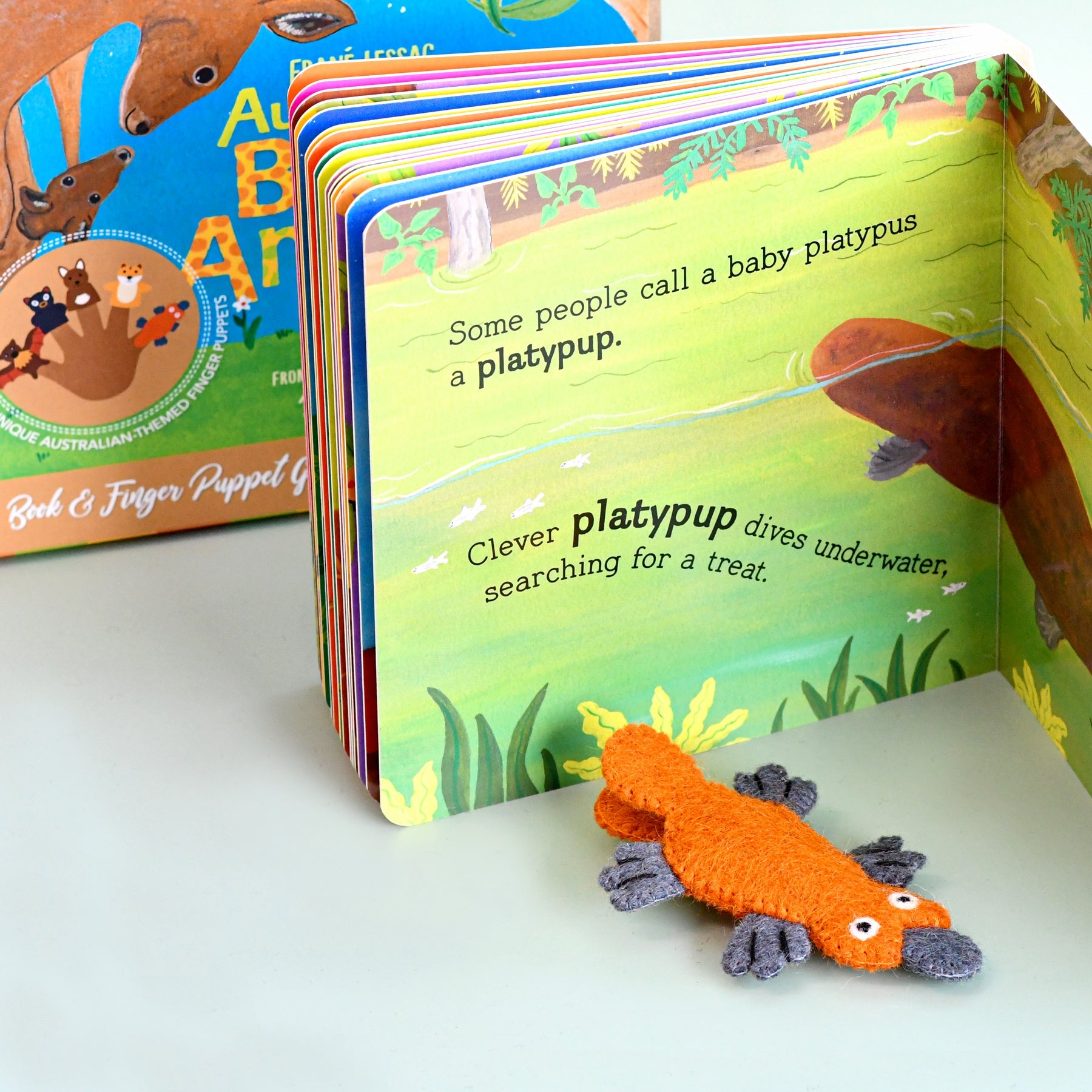 Tara Treasures - Australia Baby Animals Finger Puppets & Book Set