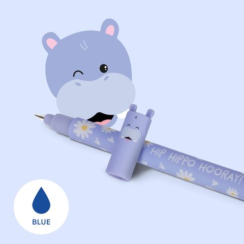 Legami - Erasable Gel Pen - Hippo - Blue Ink